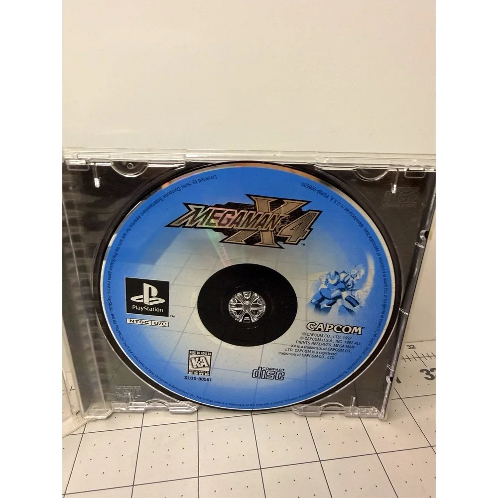 Mega Man X4 PS1 Original Black Label Tested Game Disc with Jewel Case No Manual